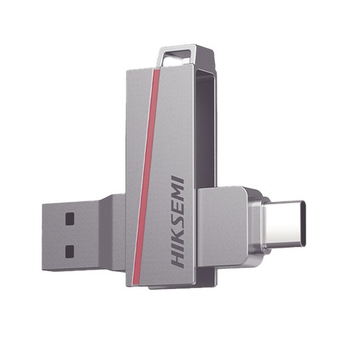 HIKVISION PEN DISK USB FLASH USB 3.2 64GB E307 DUAL SLIM METAL CASE SILVER